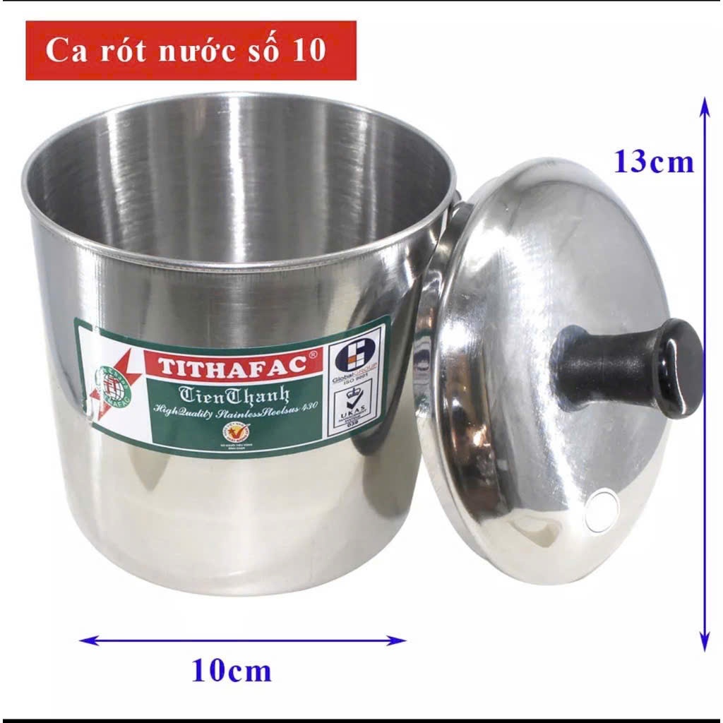 Cốc uống nước bằng inox có nắp Tithafac đủ size từ (8cm-14cm) - Ca inox đủ size sử dụng tiện lợi phù hợp cho gia đình.