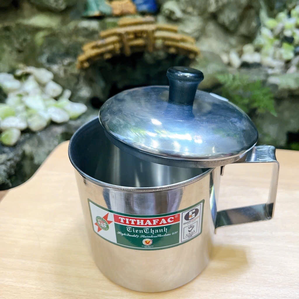 Cốc uống nước bằng inox có nắp Tithafac đủ size từ (8cm-14cm) - Ca inox đủ size sử dụng tiện lợi phù hợp cho gia đình.