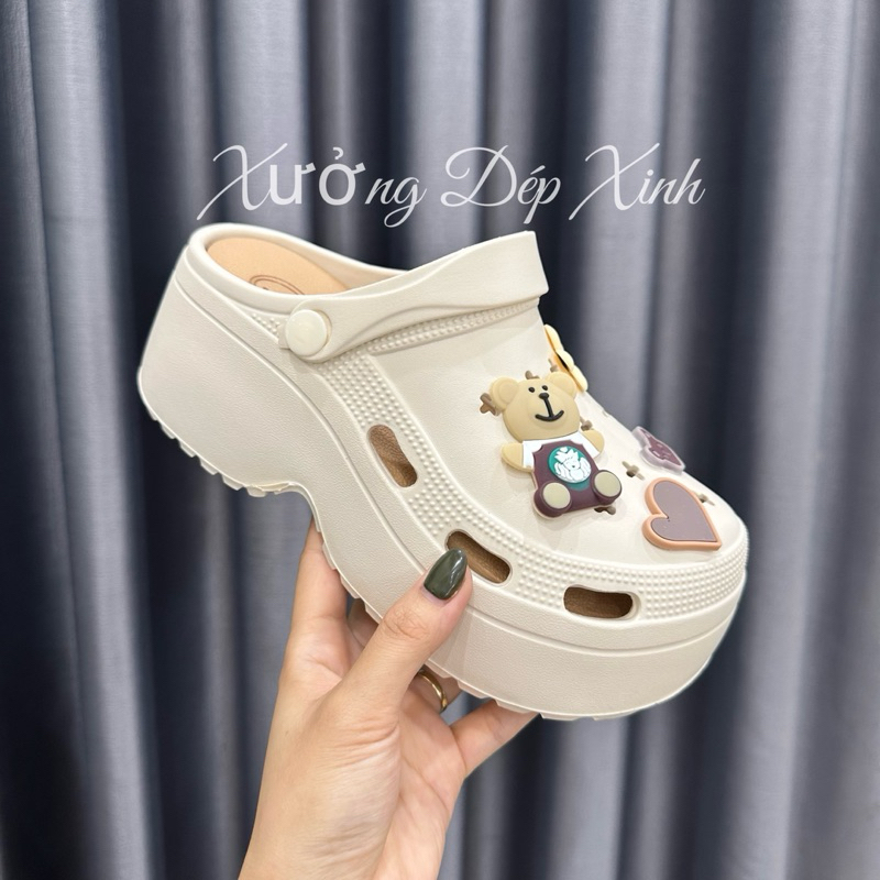 Dép Sandal nữ đế cao, Cross nữ đế cao 7cm tôn dáng hack chiều cao Tặng kèm sticker siêu xinh | BigBuy360 - bigbuy360.vn