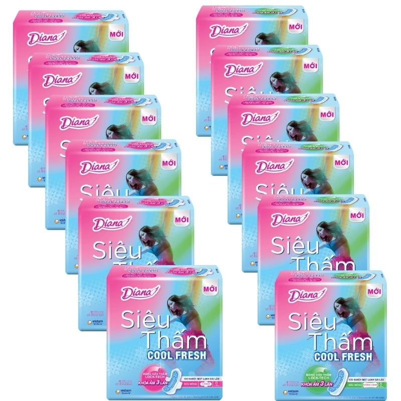 Bộ 6 gói băng vệ sinh diana siêu thấm cool fresh