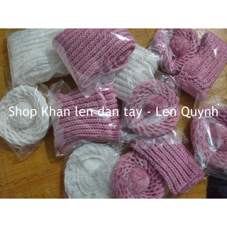 KHĂN LEN ĐAN TAY MÀU HỒNG DÂU - kiểu đan cốt ăng lê - len Vĩnh Thịnh sợi to - quà tặng handmade độc đáo ý nghĩa