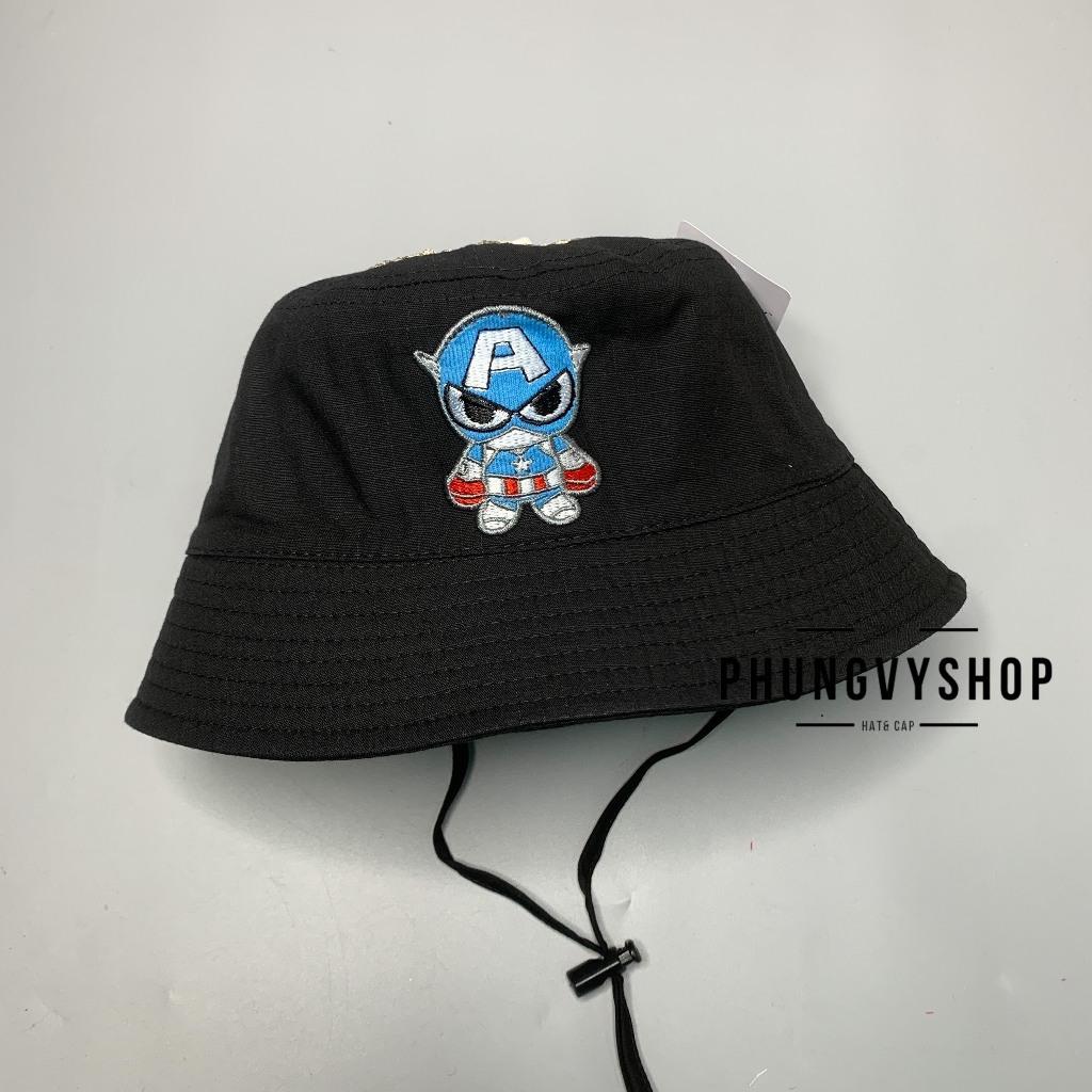 (SALE)Bé 2-4 Tuổi/ Vđầu 51cm_Mũ bucket tai bèo vành dễ thương trai gái trẻ em phungvyshop-nón BO Trung Siêu nhân CAPTAIN