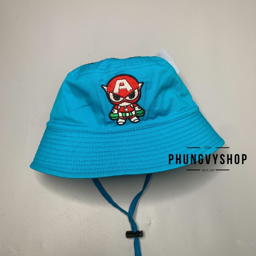 (SALE)Bé 2-4 Tuổi/ Vđầu 51cm_Mũ bucket tai bèo vành dễ thương trai gái trẻ em phungvyshop-nón BO Trung Siêu nhân CAPTAIN