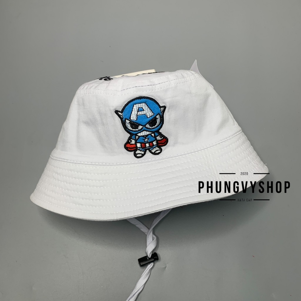 (SALE)Bé 2-4 Tuổi/ Vđầu 51cm_Mũ bucket tai bèo vành dễ thương trai gái trẻ em phungvyshop-nón BO Trung Siêu nhân CAPTAIN