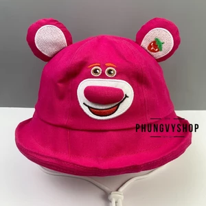 Có 2 size _Mũ bucket tai bèo vành dễ thương trai gái phungvyshop- Nón / Bo trung GẤU DÂU LOTSO MŨI HỒNG /