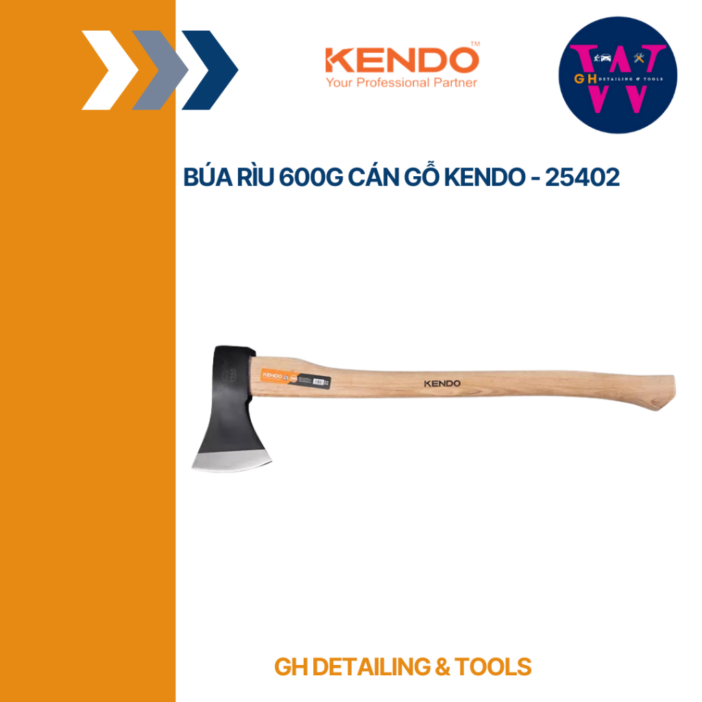 Búa rìu 600g cán gỗ Kendo - 25402 | Shopee Việt Nam
