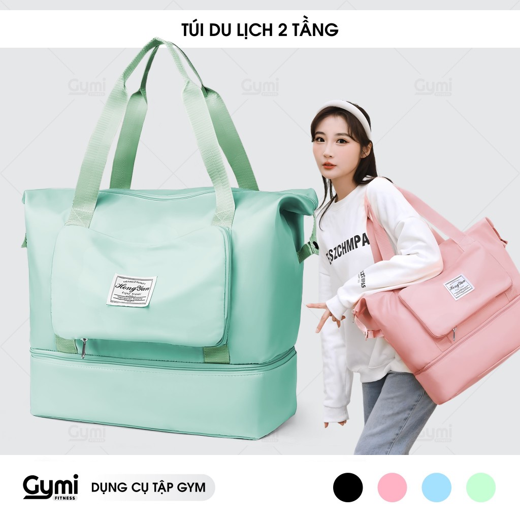 Túi Du Lịch 2 Tầng Gấp Gọn Đa Năng - Túi Xách, Nam Nữ Cỡ Lớn Gắn Vali Cao Cấp - Tui2Ngan