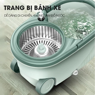 Bộ cây lau nhà cao cấp xoay 360 độ BONBOX cây lau tự vắt thông minh siêu sạch, có bánh xe BCT704 và BCT706 - BH 12 THÁNG