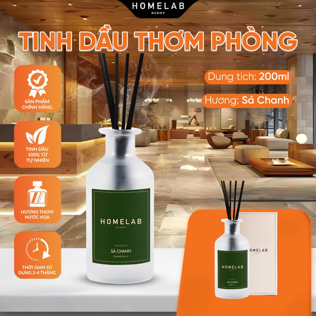 Ảnh NƯỚC HOA THƠM PHÒNG DẠNG QUE TÁN - SẢ CHANH 200ML 1