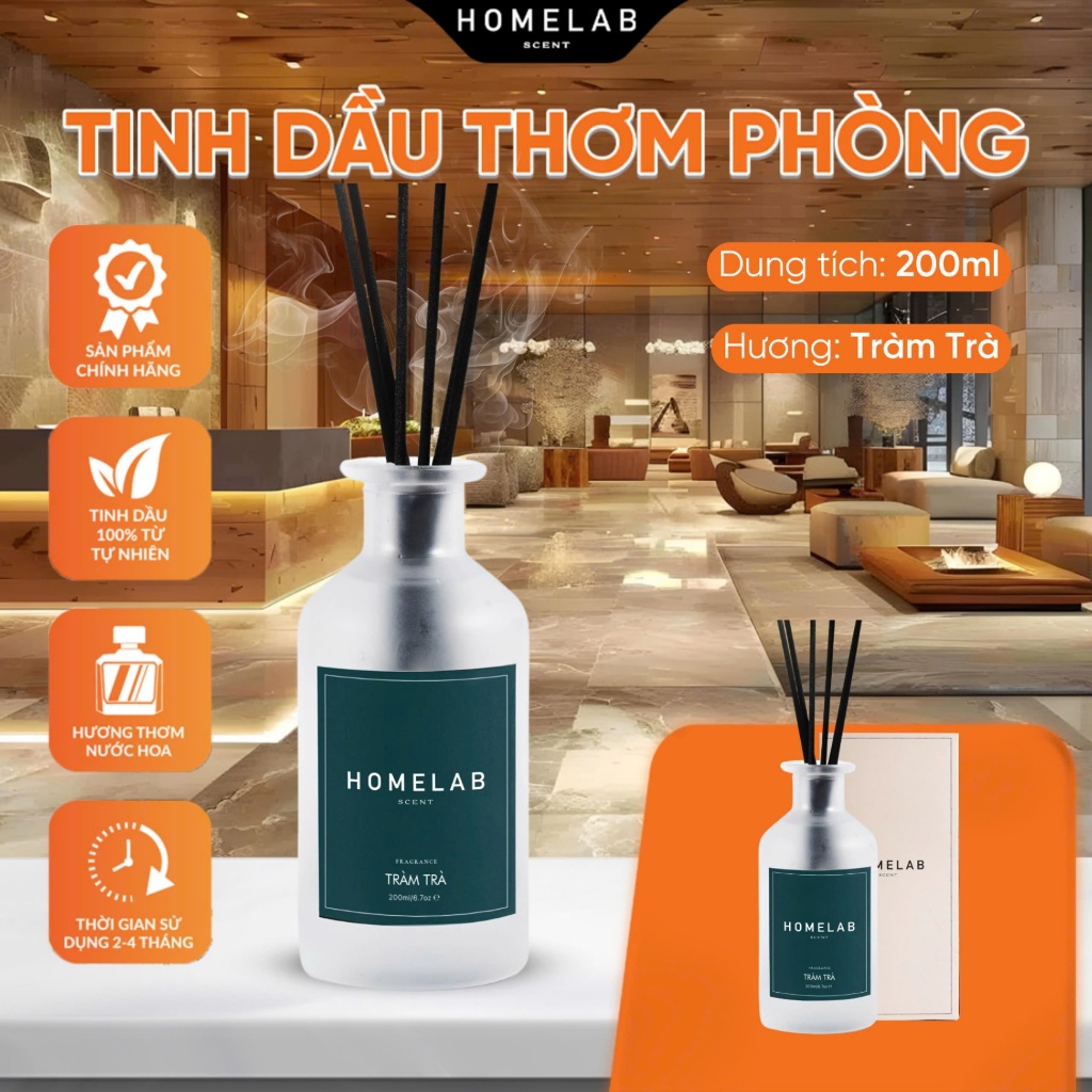 Ảnh NƯỚC HOA THƠM PHÒNG DẠNG QUE TÁN - TRÀM TRÀ 200ML 1