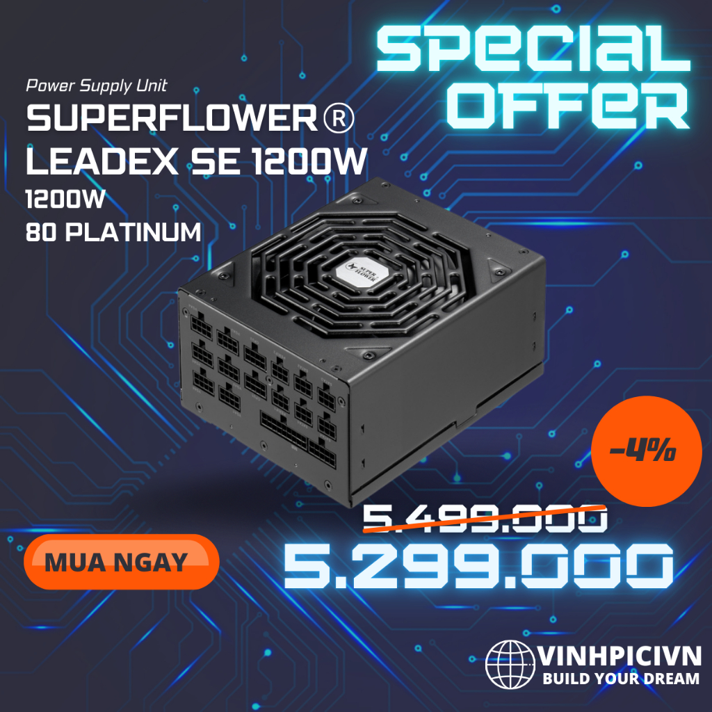 Nguồn máy tính Super Flower Leadex Platinum SE 1200W [NEW] | Shopee ...
