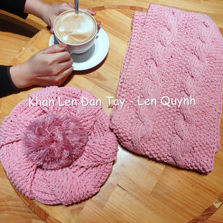 Mũ len handmade hàng móc tay cẩn thận từng mũi - Dáng mũ beret điệu đà tiểu thư - Chất len milk cotton mềm mại