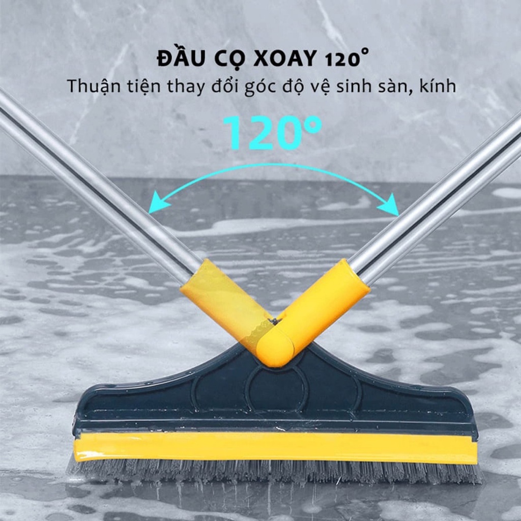 Ảnh Cây Chổi Cọ Sàn Nhà Vệ Sinh Amalife Thông Minh, Bàn Chải Chà Sàn Nhà Tắm, Gạt Nước Đa Năng Cán Nhôm Cọ Khe Hẹp Góc Tường 3