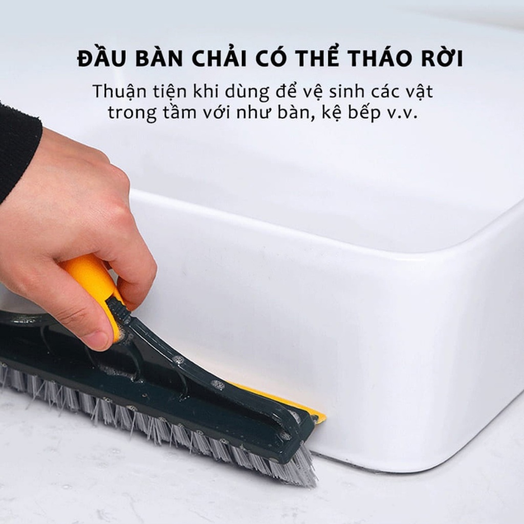 Ảnh Cây Chổi Cọ Sàn Nhà Vệ Sinh Amalife Thông Minh, Bàn Chải Chà Sàn Nhà Tắm, Gạt Nước Đa Năng Cán Nhôm Cọ Khe Hẹp Góc Tường 4