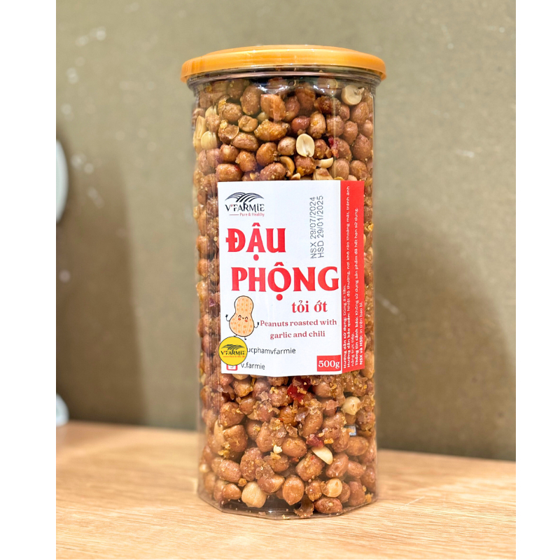 Đậu phộng tỏi ớt giòn thơm ngon hũ 500g