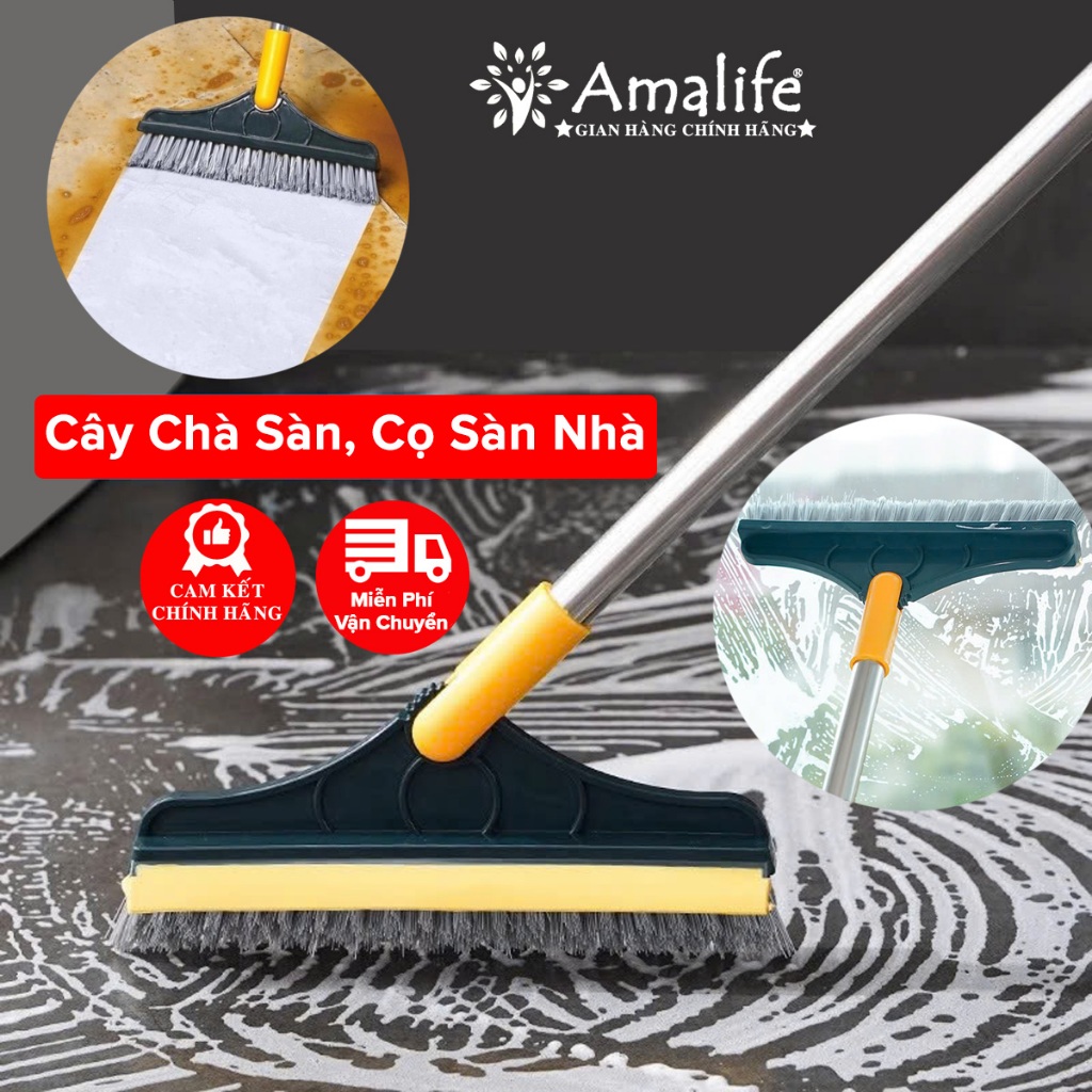 Ảnh Cây Chà Sàn Nhà Tắm, Chổi Cọ Sàn Và Gạt Nước 2 Trong 1, Cọ Sạch Khe Hẹp, Cọ Góc Tường Hãng Amalife East ES04 1