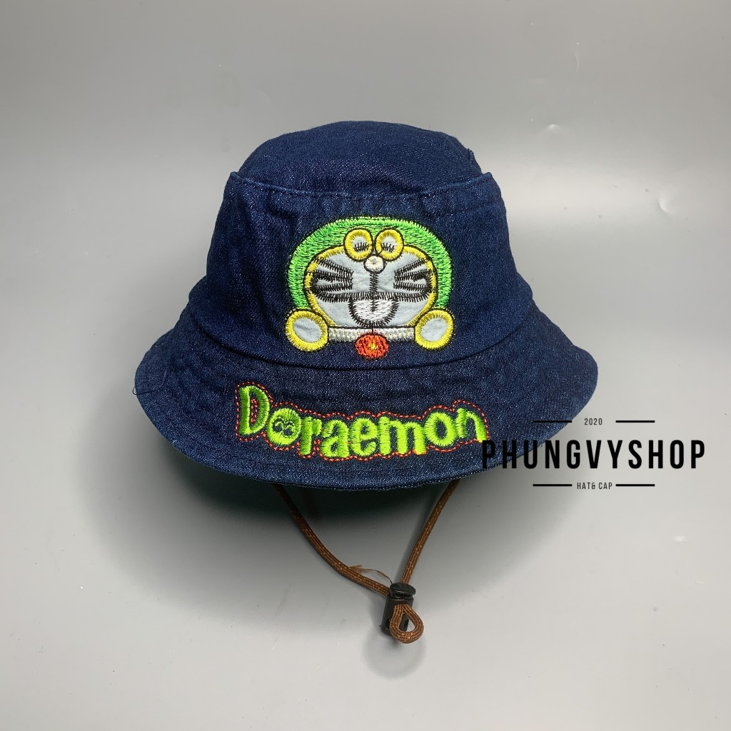 Bé Mũ denim bucket tai bèo vành trai gái trẻ em phungvyshop nón BO trug JEAN THÊU CÁC LOẠI