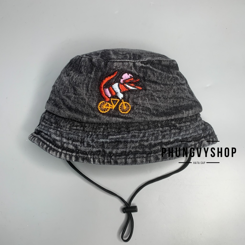 Bé Mũ denim bucket tai bèo vành trai gái trẻ em phungvyshop nón BO trug JEAN THÊU CÁC LOẠI