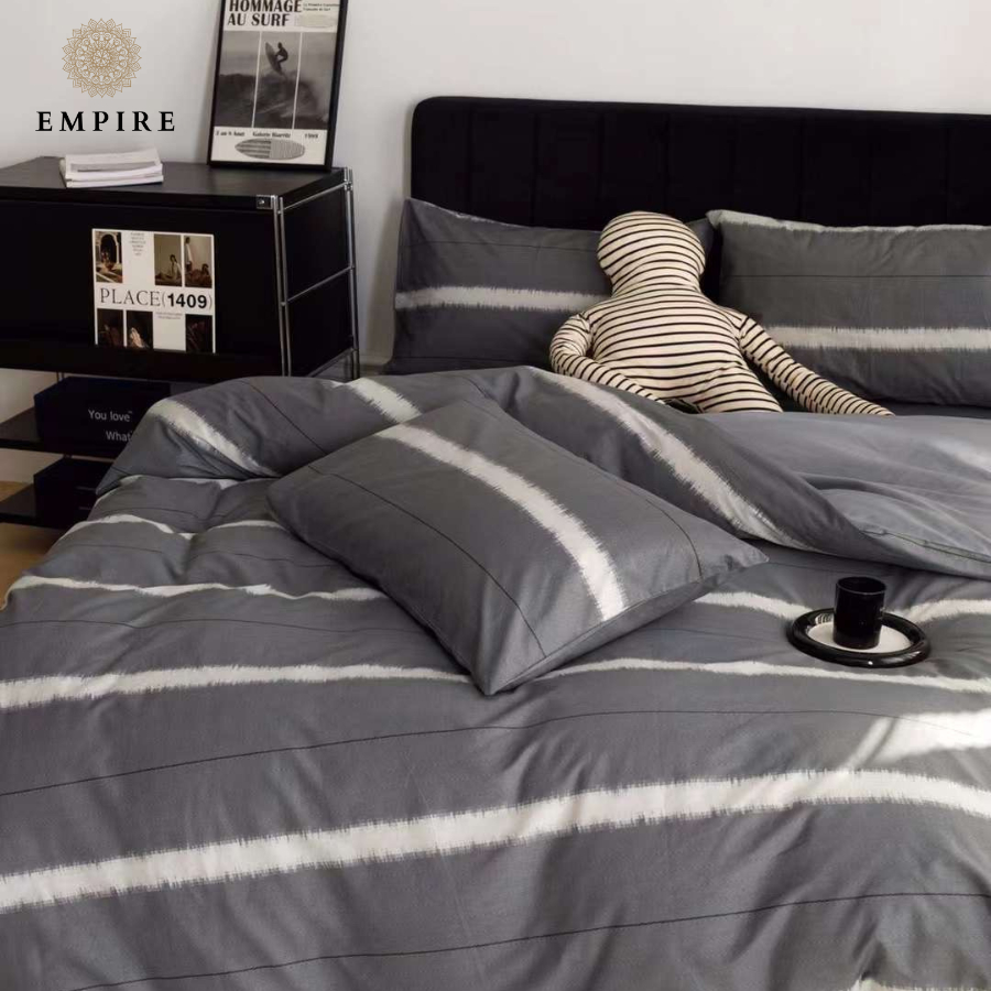 Bộ chăn ga gối cotton EMPIRE set 4 món ga trải giường bo chun drap đủ size - EMPIRE  Bedding & Decor