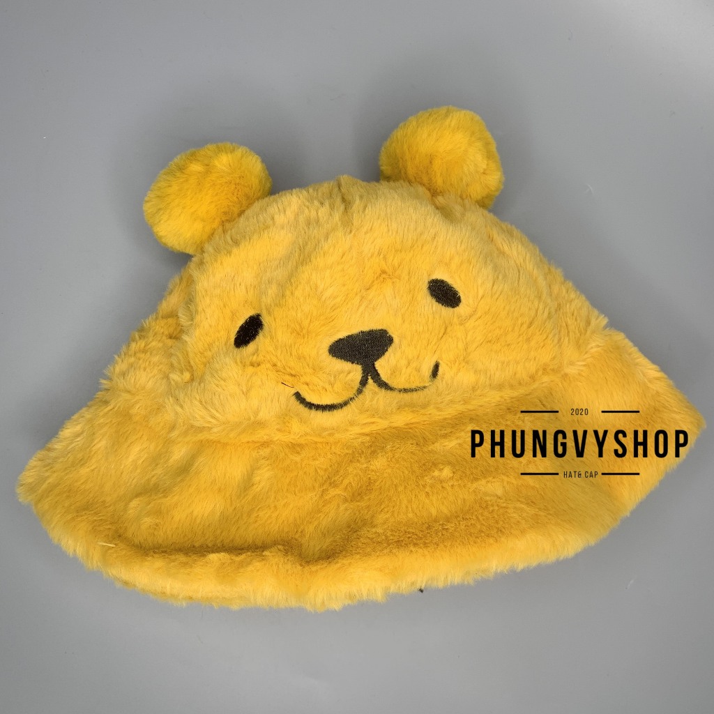 (SALE) Mũ lông bucket tai bèo vành thu đông unisex nam nữ phong cách hàn quốc phungvyshop - nón BO LÔNG MÈO ĐÔNG