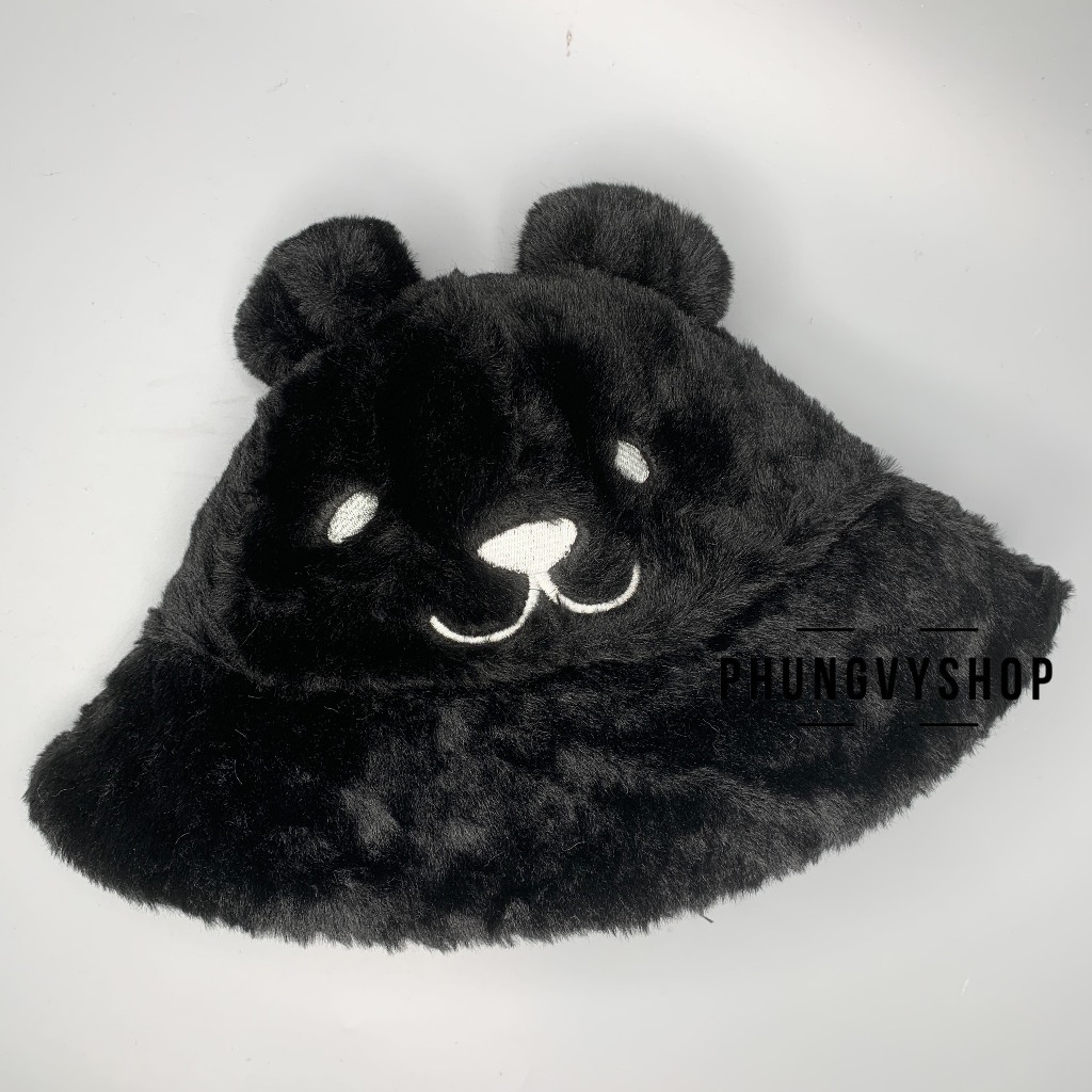 (SALE) Mũ lông bucket tai bèo vành thu đông unisex nam nữ phong cách hàn quốc phungvyshop - nón BO LÔNG MÈO ĐÔNG
