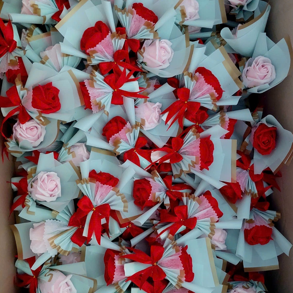 [Giá sỉ ] Bó Hoa hồng sáp mini trang trí hộp quà tặng sinh nhật, Valentine,  Lễ kỉ niệm