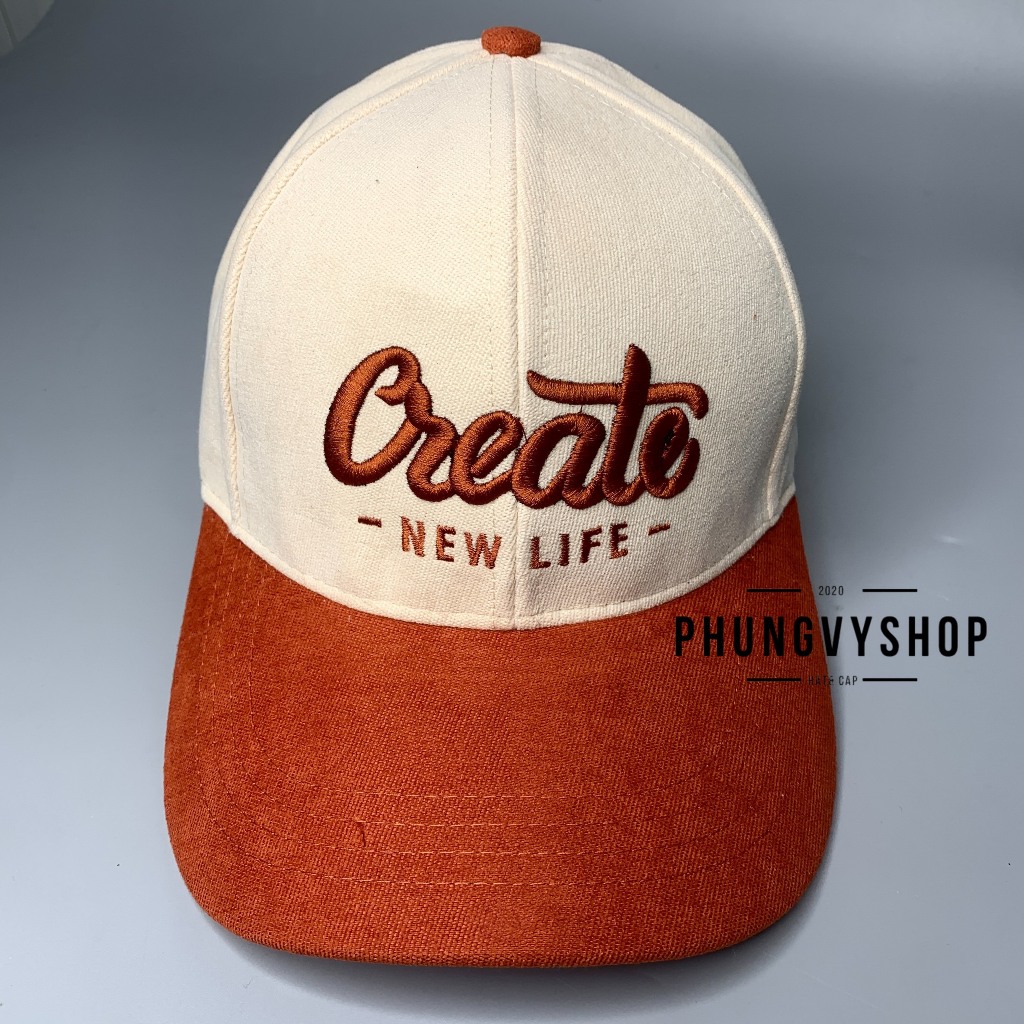 sale) Mũ LƯỠI TRAI unisex cực hot nam nữ thoáng mát phungvyshop- nón Kết Nhung vá màu CREATE