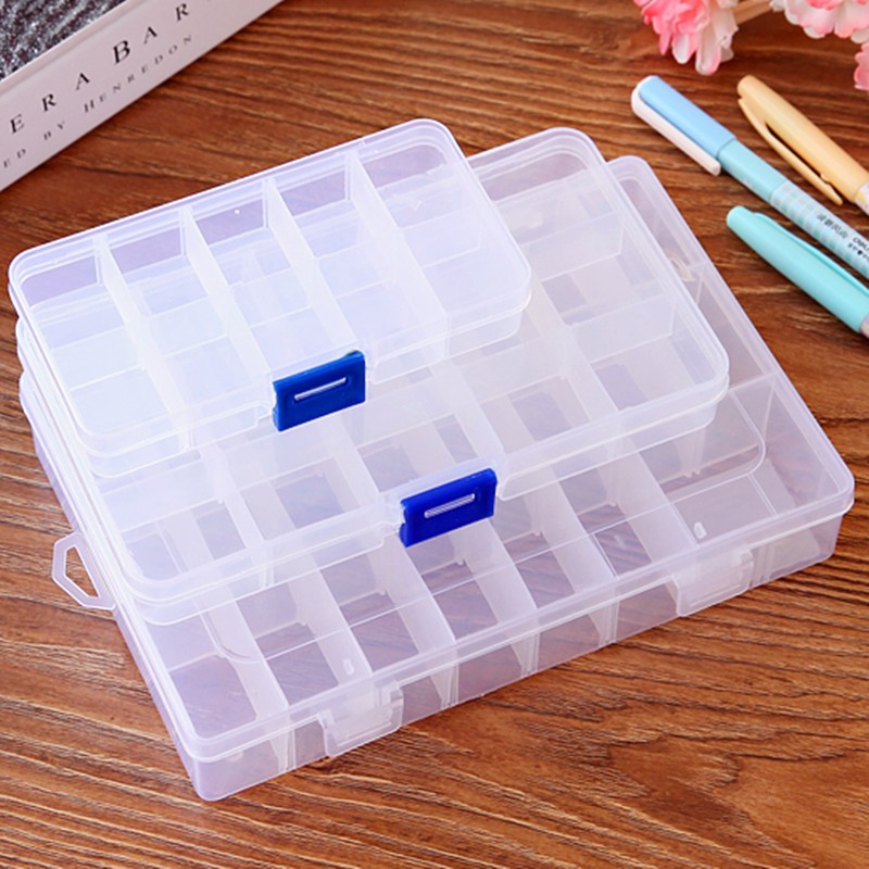 Hộp nhựa 10, 15, 24 ô hộp đựng đồ trang sức, phụ kiện