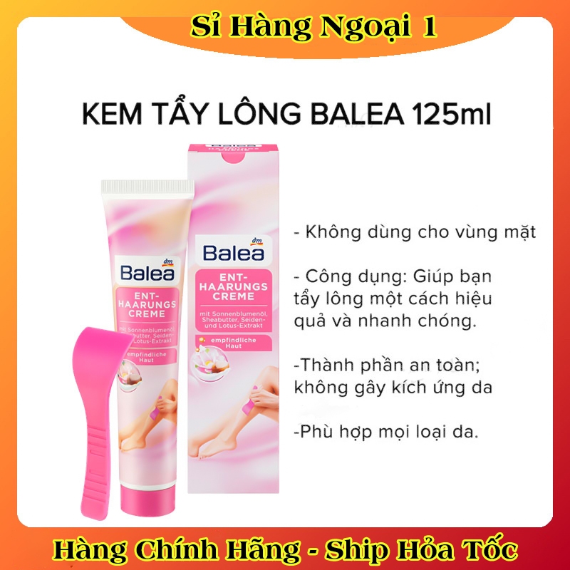 [Có che tên] KEM TẨY LÔNG BALEA HÀNG ĐỨC 125ML - Hàng chính hãng an toàn cho mọi loại da