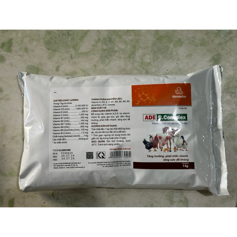 ADE bcomplex gói 1kg cho vật nuôi