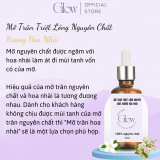 Combo Sáp Wax Lông Sữa Dừa 300Gr + Mỡ Trăn Hoa Nhài 10ml GLOWWAXING Siêu Bám Lông Tặng Que