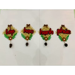 Steam lớp học hạnh phúc được làm từ bìa, bao bố và nan tre