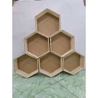 Kệ thư viện hình lục giác steam làm từ nan tre trúc