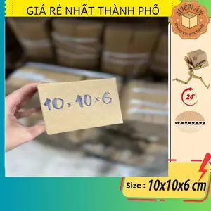Hộp giấy size 10x10x6 cm - SET 5C, thùng carton gói hàng Everest