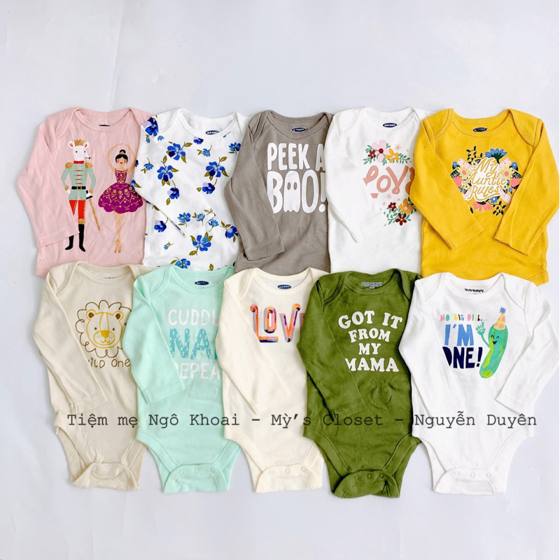 [MD137] Size 0-3M OLD.N.V Body chip dài tay xuất xịn cho bé yêu