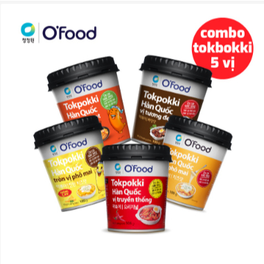 Combo 2 hộp tokbokki O'food 105g đủ 5 vị