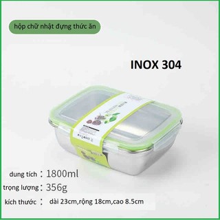 Bộ 3 Hộp INOX 304 Kháng Khuẩn dt 2800+1800+550ml Đựng Thực Phẩm Giữ Rau Củ Luôn Tươi Trong Tủ Lạnh