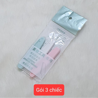 -(HÀNG Y HÌNH) Set Hộp 3 dao cạo tỉa lông mày tạo nét chân mày make-up, cạo chân mày