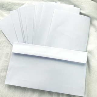 Tập 100 phong bì trắng A5 A6 A7 mỏng/ dày đủ cỡ, phong bì trắng cao cấp có sẵn keo hồ dán