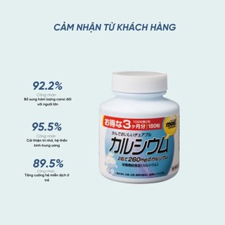 Viên Nhai Bổ Sung Canxi Vị Sữa Chua MOST Orihiro 180 Viên