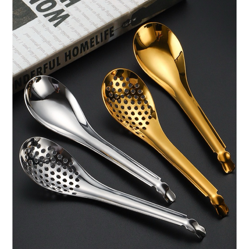 Muỗng inox 304 thìa inox có lổ sang trọng muỗng màu vàng và màu bạc ...