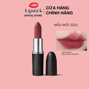 Son MAC ximal Silky Matte Lipstick 3.5g - 688 Đỏ Nâu Khắc Son Miễn Phí