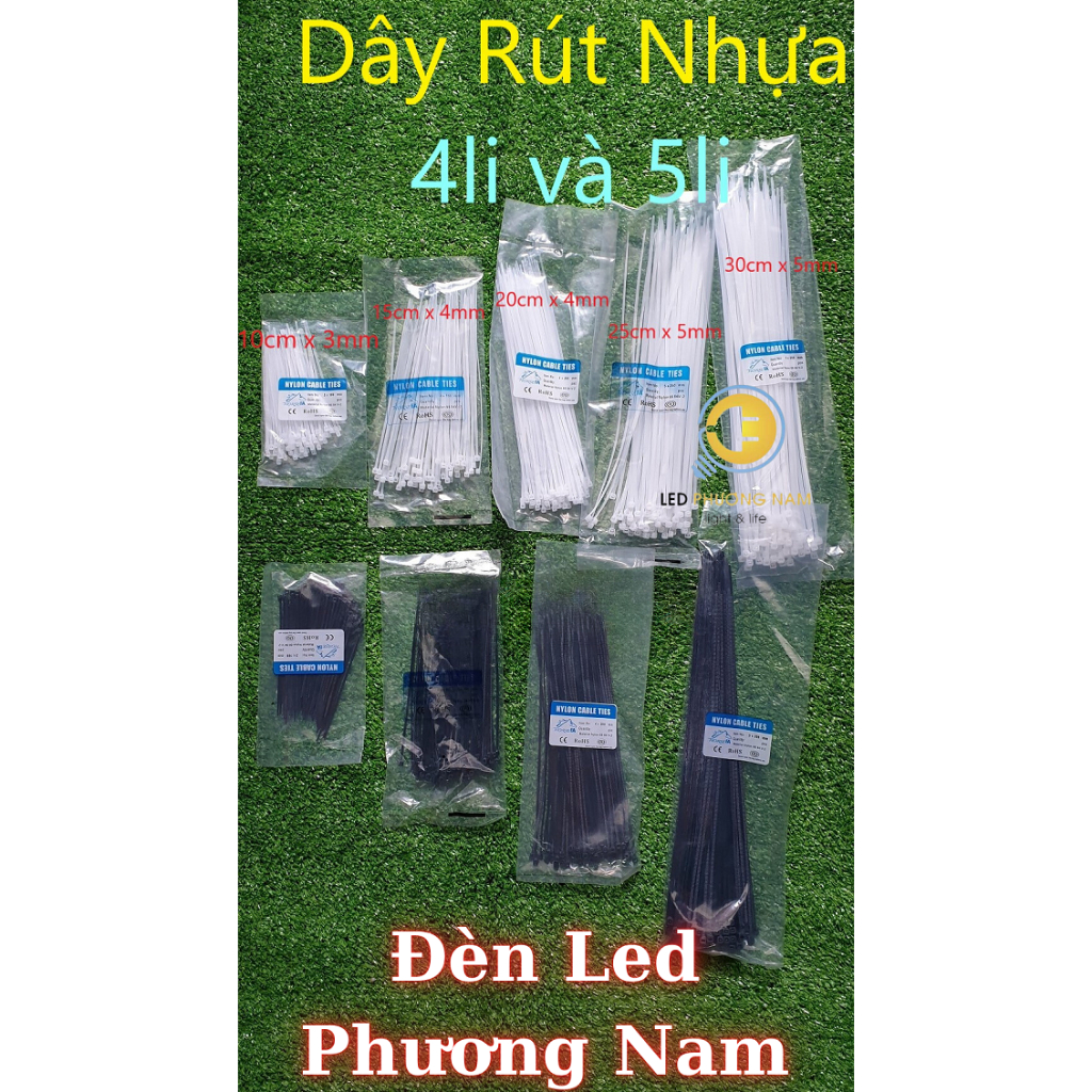 Dây rút nhiều kích cỡ (Loại Thông Dụng), 10cm đến 30cm, Dây thít nhựa ...