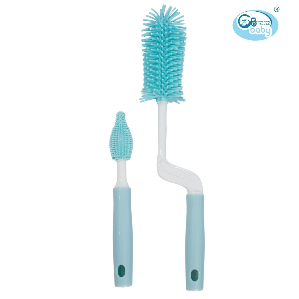 Dụng cụ rửa cọ bình sữa silicon GB baby 2 món - hanzomart