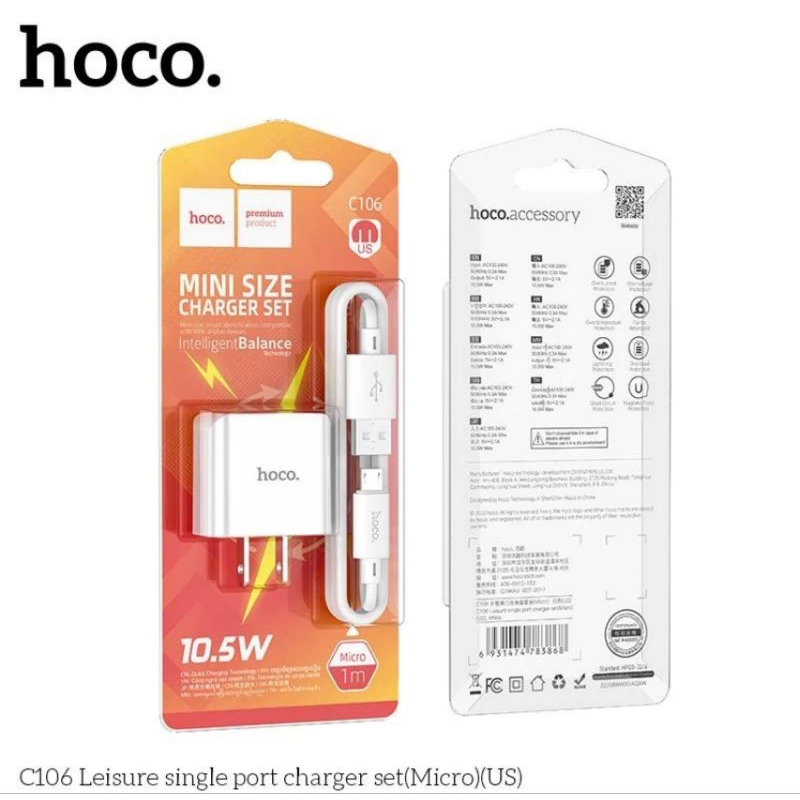 Bộ sạc micro Hoco C106,công suất 10.5W