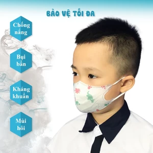 Khẩu Trang 5D Trẻ Em Mask (3-9 tuổi) Túi Zip. Kháng khuẩn. Thoáng Khí. Chống Tia UV An Toàn Cho Bé.