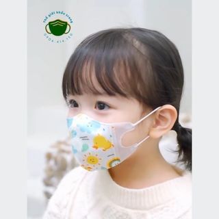 [ Set 100 chiec] Khẩu Trang 5D Trẻ Em Mask (3-9 tuổi) Túi Zip. Kháng khuẩn. Thoáng Khí. Chống Tia UV An Toàn Cho Bé.