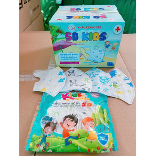 [ Set 100 chiec] Khẩu Trang 5D Trẻ Em Mask (3-9 tuổi) Túi Zip. Kháng khuẩn. Thoáng Khí. Chống Tia UV An Toàn Cho Bé.