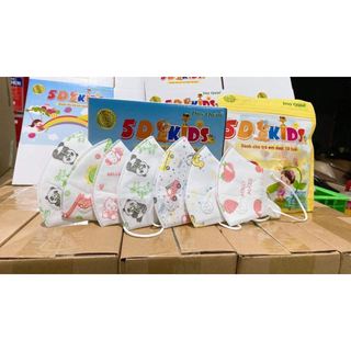 [ Set 100 chiec] Khẩu Trang 5D Trẻ Em Mask (3-9 tuổi) Túi Zip. Kháng khuẩn. Thoáng Khí. Chống Tia UV An Toàn Cho Bé.