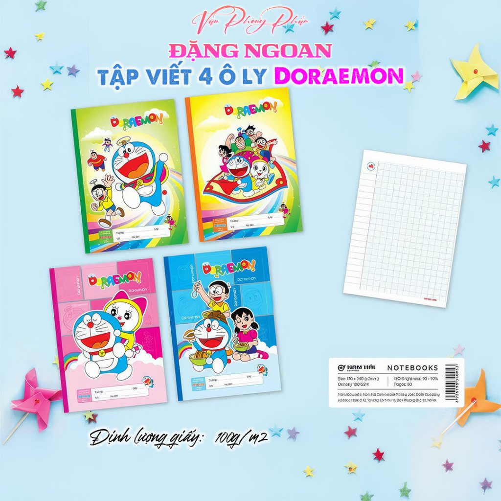 [10 Quyển] Vở Ô Ly Doraemon 48,80 Trang, Tập Viết 4 Ô Ly Nam Hải - Bìa ...